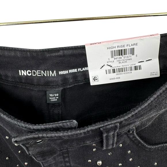 INC NWT Flared Denim Rhinestone Going Out Jeans - Picture 9 of 11